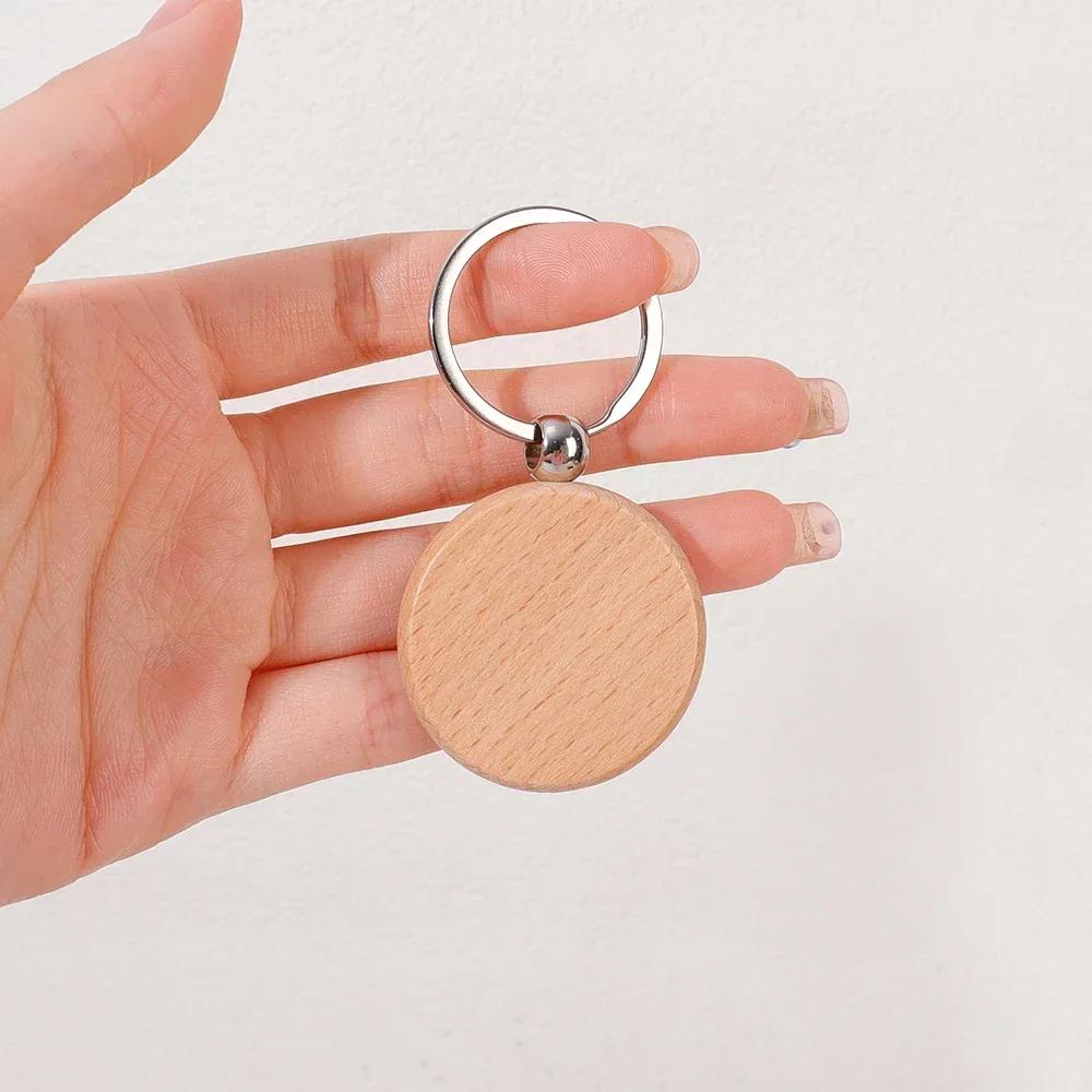 

1/5pcs Rounded-Rectangle Wood Keychains Blanks DIY Painting Wooden Key Chain Blanks Unfinished Wooden Key Ring Key Tag Gifts 1pcs