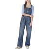 Levis Washed Loose Straight-Leg Denim Overalls Women Bottoms Indigo 85315-0017