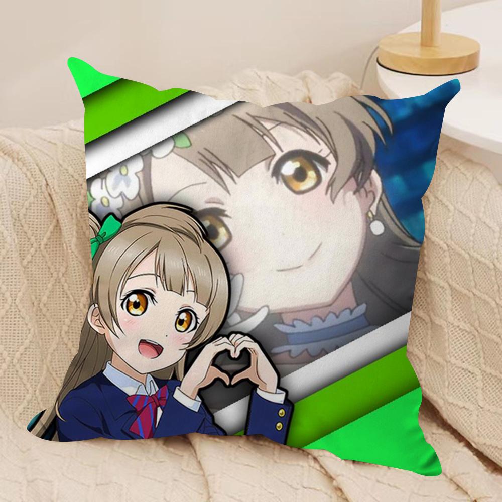 

Love Live! School Idol Cushion Cover Soft Plush Fabric Double-Sided Printed Sofa Cushion Cover for All Seasons Home Decor Gift 30cmx30cm