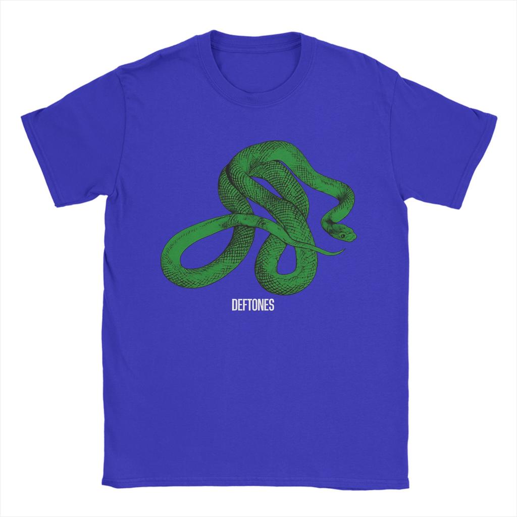 Streetwear T Shirt Deftones Green Snake Pure Cotton TShirts Novelty Tee Shirt for Unisex Summer YK Casual Short Sleeve Tees