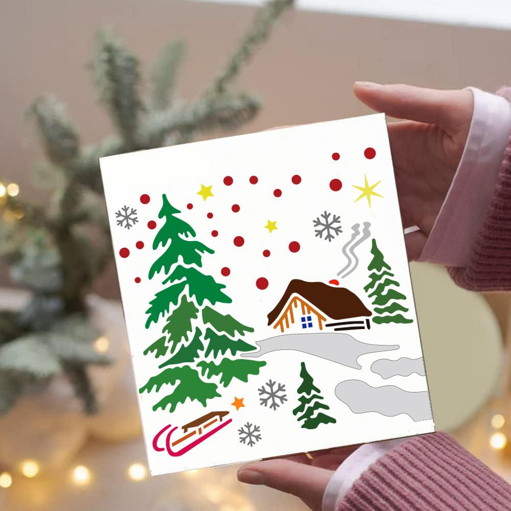 New Style, Christmas Painting Template, Merry Christmas , Painting Plastic Templates, Christmas Decorations, Holiday Gifts