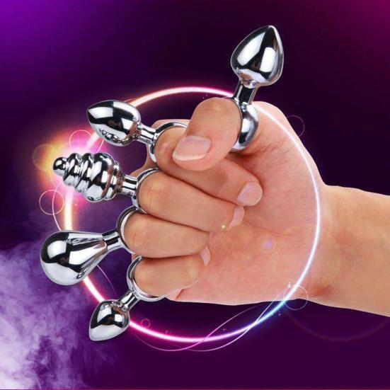 Mini Anal Stopper Stainless Steel Butt Stopper with Pull Ring for Beginners Small Metal Anal Training Sex Toy for Adult Men Women