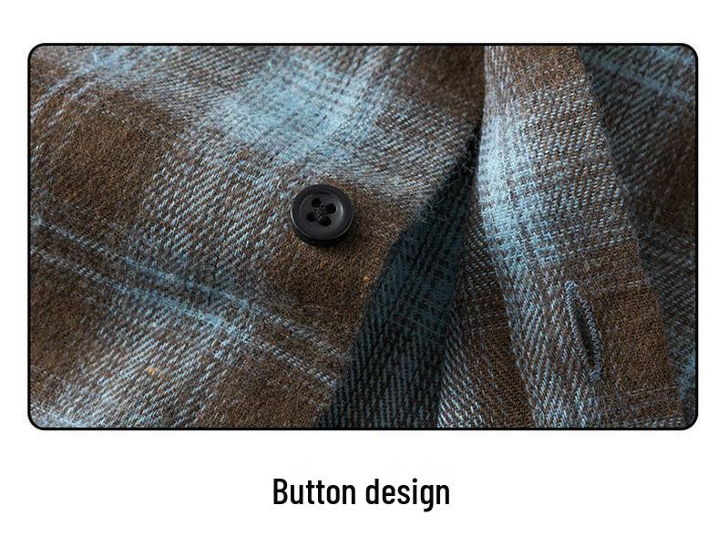 Men's Retro Plaid Long Sleeve Shirt - Casual Fashion Jacket for Autumn and Spring
