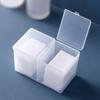 Nail Tool Cotton Pad Organizer Clear Plastic Storage Box Pads Swabs Home Use