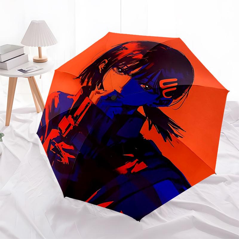 1pc Outdoor Umbrella with Anime Character Design - Automatic Opening/Closing, Portable 3-Fold Design, 8-Bone Iron Frame, Perfect Gift for Fans, Travel