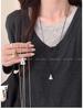Women's Money Bag Pendant Necklace, 2025 Adjustable Sweater Chain, Light Luxury Style.
