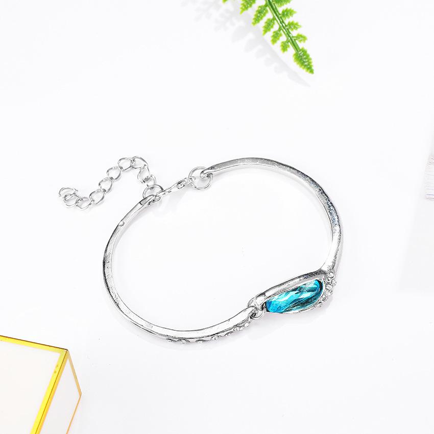 Pulseira de Chinelo de Cristal da Moda Europeia e Americana: Zircônio Azul com Cravejado de Diamantes Feminino