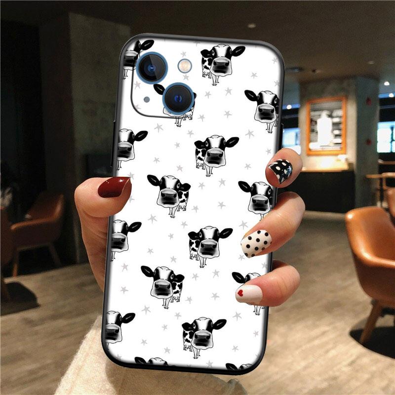 IK20 Cartoon Art Cow Shell Phone Case for Samsung Galaxy Note 10 20 S23 S24 S25 Ultra FE Plus Edge Lite A02S A35 A07 A17