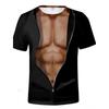 Sexy Body Print T-shirt Funny Street Women Men Funny Pattern T Shirts Fake Muscle Harajuku Fashion Trend Personality Tee Top New