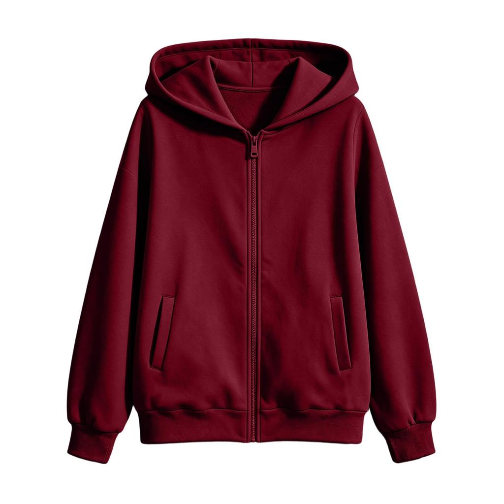 Women's Long Sleeve Zip Up Hoodie with Pockets Casual Sweatshirt