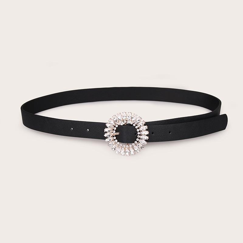 New Eye Glass Diamond Japanese Buckle Diamond Women's Fashion Belt Versatile European and American Belt