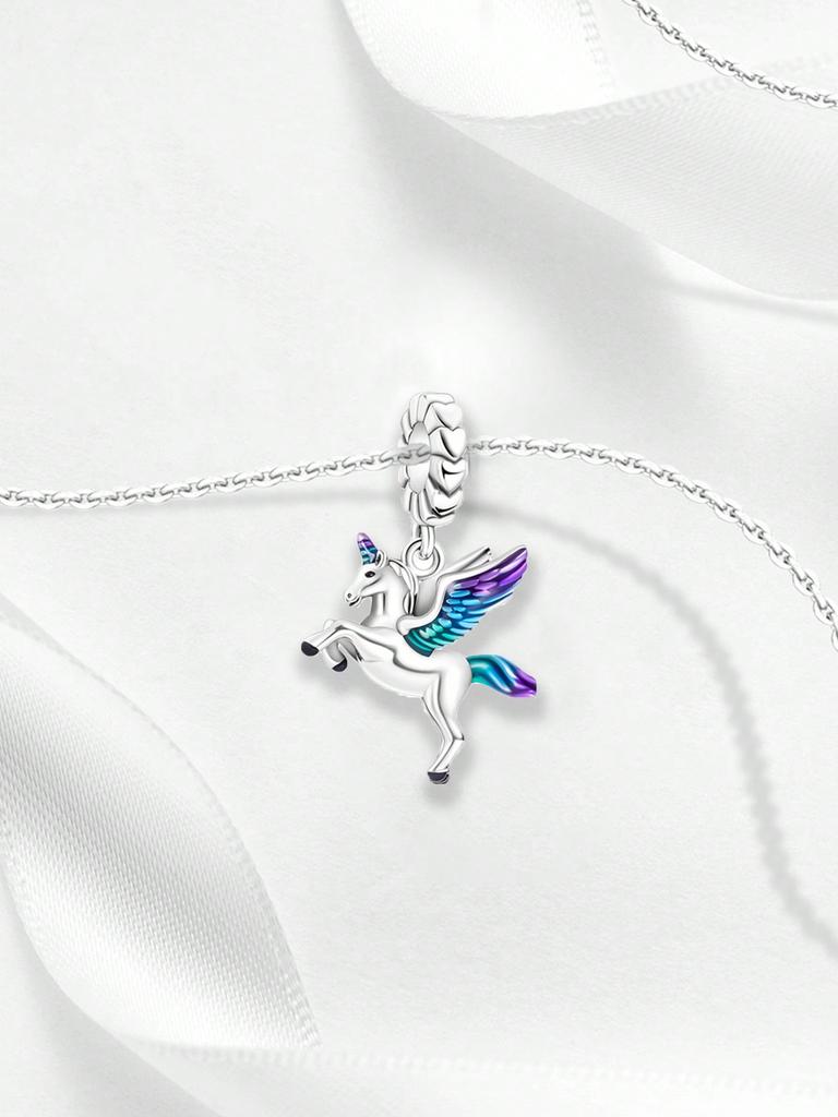 Charms Plata Cute Animal Cow Unicorn Beads Charm Copper Plated Fit Charms Original Bracelet For Jewelry Making Diy Charm