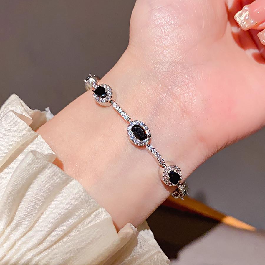 Geometric Zircon Pull Apart Bracelet With Cubic Zirconia For Women Fashion Accessory
