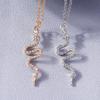 Schicke Kristall-Schlangen-Halskette Strass-Tier-Halskettenanhänger für Damen Mädchen Geburtstagsparty Schmuck Geschenke