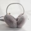 Women's Winter Plush Solid Color White Earmuffs - Extra Thick Imitation Rabbit Fur for Warmth