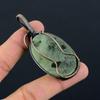 Prehnite Gemstone Pure Cupru Sârmă înfășurată manual bijuterii pandantiv
