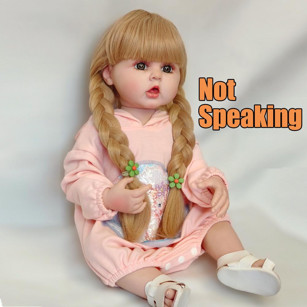 

Doll Simulation Baby Baby Companion Toy Safety Soft Rubber Can Stand Can Sit Can Lie Can Take A Bath Children s Day Gift 55cm светло-розовый