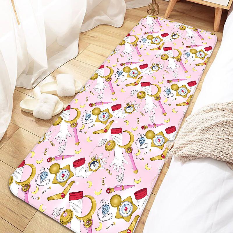 Japan Anime Cute S-Sailor M-MoonS Door Mat Entrance Non-slip Washable Kitchen Carpet Living Room Hallway Rugs Bathroom Bath
