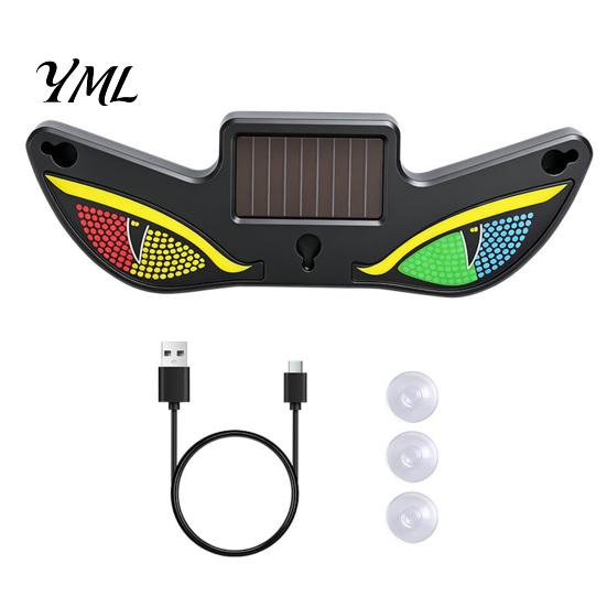 Unique Demon Eye Car Light Solar Eyes LED Light, USB Wireless Animated Warning Lights for Windshield Creative Automotive Decor And Rear Window,