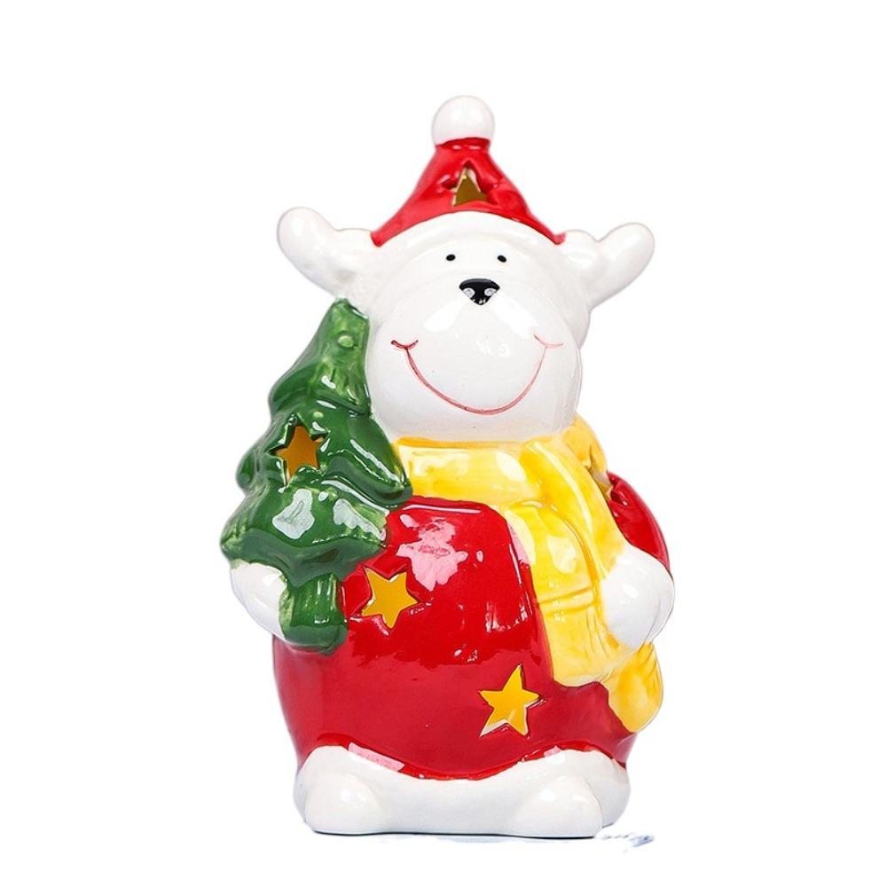 

Керамический рождественский ночник ручной работы, креативная рождественская статуэтка снеговика, многоразовый, реалистичный, атмосферный светильник для детей