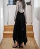Leondeondada Halter Unbalanced Draped Dress, Black