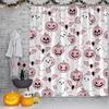 Halloween Duschvorhang Gruselige Kürbisse Spukgespenst Gotische Fantasy Magie Horror Stoff Dekorative Badezimmer Vorhänge Mit
