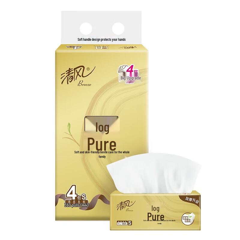 Qingfeng Gold Facial Tissues 4-Ply, 12 Packs