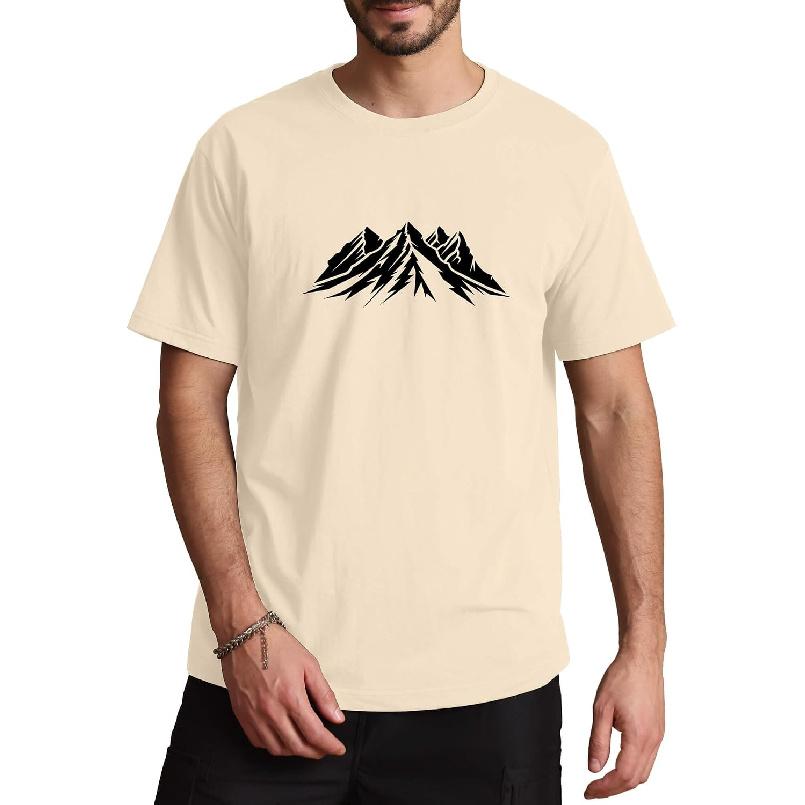 Aiyino Men's Mountain Graphic Tee – Outdoor Adventure Art