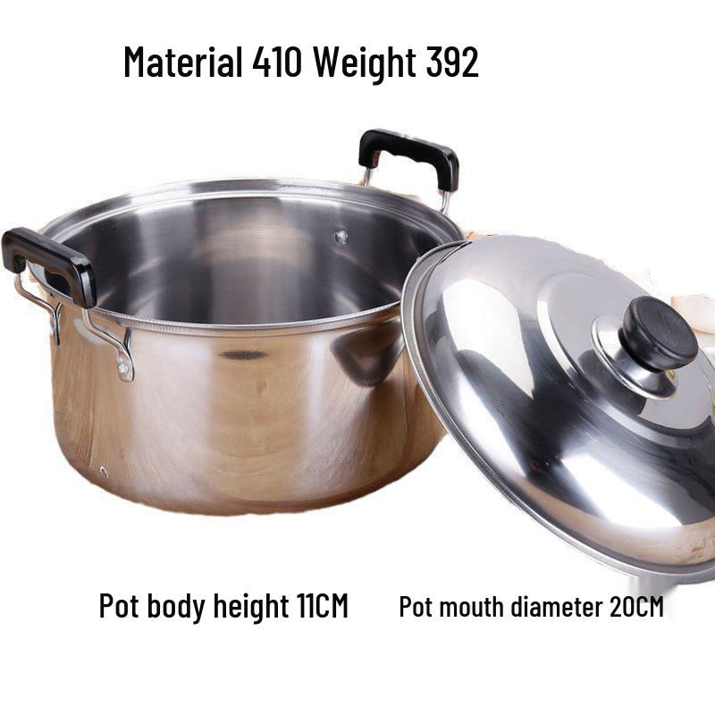 Multifunctional Large-Capacity Stainless Steel Pot for Soup, Broth, Congee & Milk - Induction & Gas Compatible