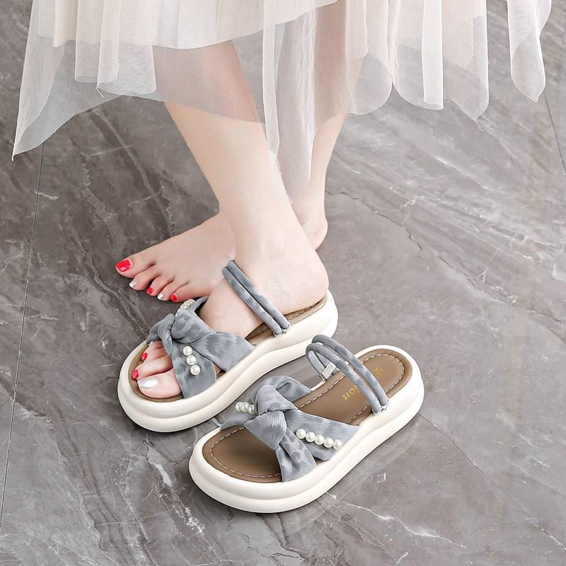 Popular Beautiful with Skirt Slippers Female Summer Wear 2025 New Versatile Fairy Style Two Wear Cool Slippers Beach Shoes
