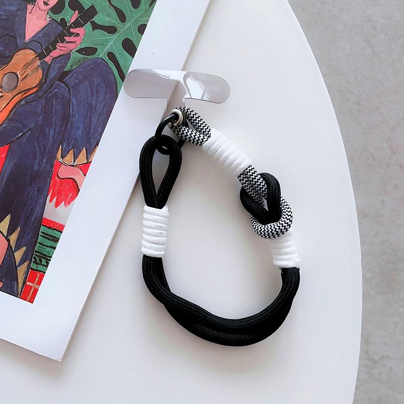 For Ip 15 14 Pro Max Samsung Flip 4 Coloful Rope Chain Korean Mobile Phone Cute Knot Portable Anti-Loss Hand Bracelet Chain