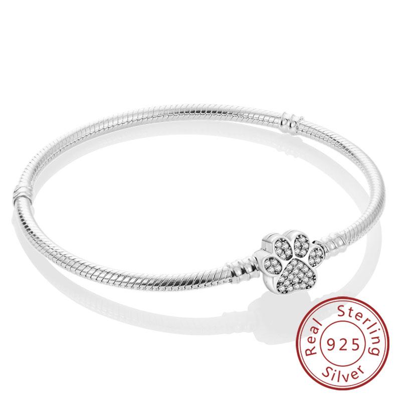 Originální náramek 925 Sterling Silver Náramek s přívěsky 17-20CM Zlaté Srdce Klíč Lásky Vločka Náramek Manžeta Dámské Šperky Dárek