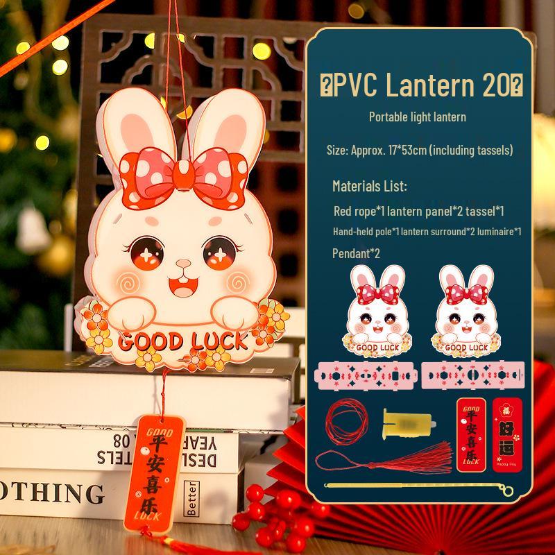 DIY Mid-Autumn Festival Glowing Lantern Kits for Kids - Ancient Style with Rabbit & Flower Designs
