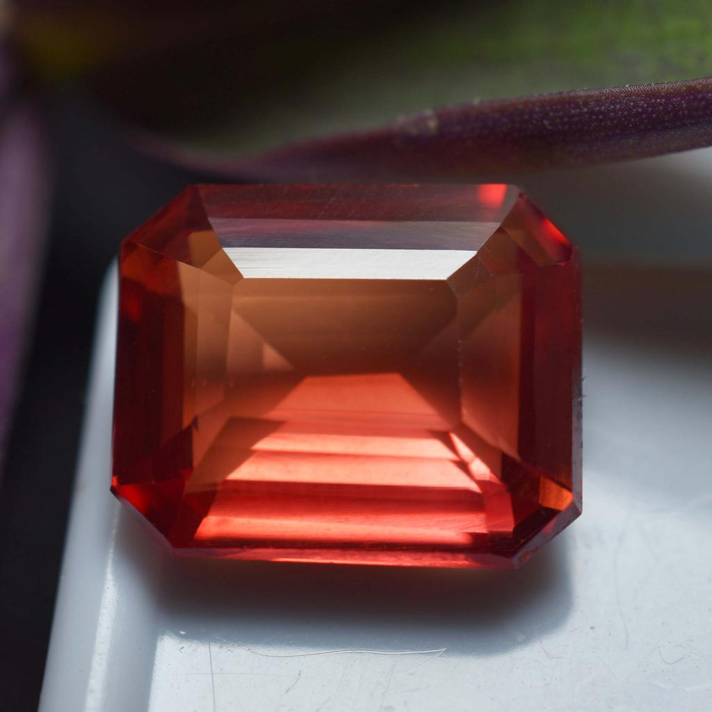 9.40 Ct Sapphire Natural Loose Gemstone Orange Emerald Cut