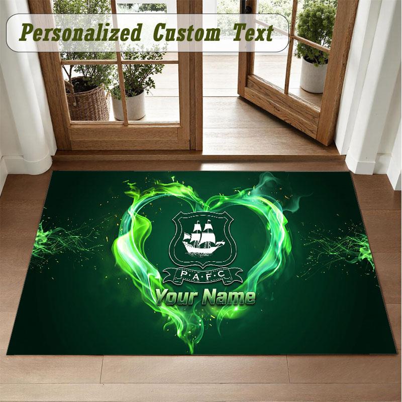 Crystal Velvet Square Rug Custom NamePlymouth Argyle FC Pattern Non Slip Home Floor Decor Rug