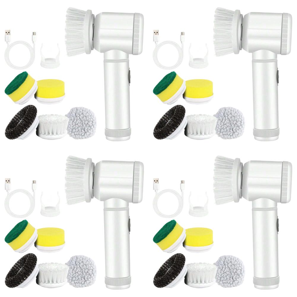 

Электрический вращающийся скруббер, перезаряжаемая ручная чистящая щетка с 5 насадками