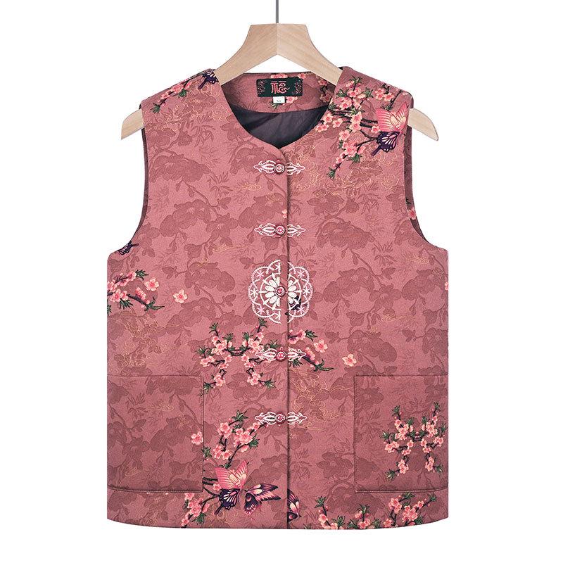 Elderly Women's Sleeveless Cardigan - Plus Size Grandma Vest for Spring/Autumn