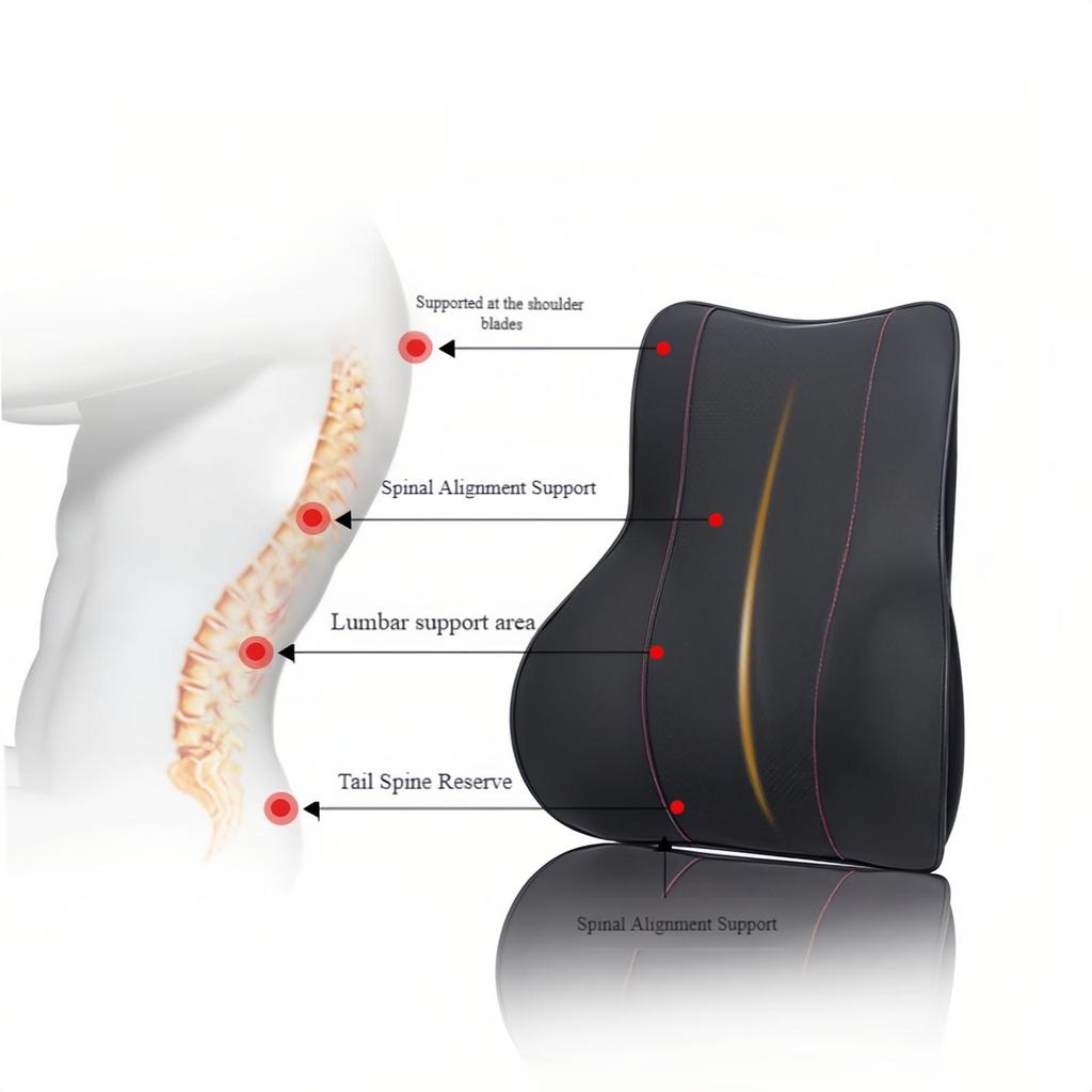 Leather Car Headrest Neck Protector Pillow Bolster Car Pillow Car Pillow Car Interior Supplies Memory Foam Lumbar Pillow