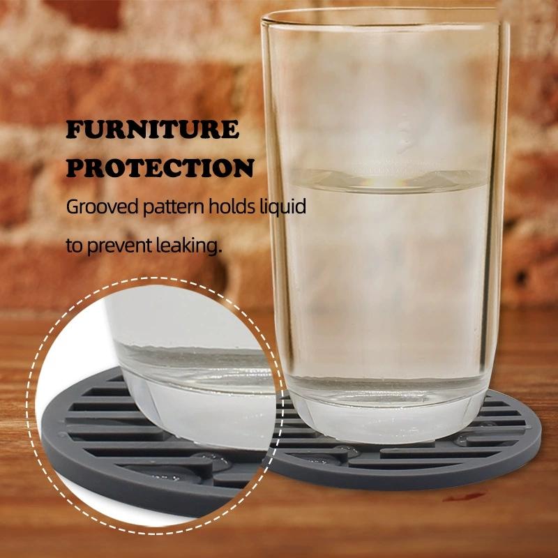10cm Silikon Untersetzer Rund Hitzebeständig Gummi Kaffeetasse Matte Tee Getränke Tasse Glas Getränkehalter Pad Deko Tischmatte