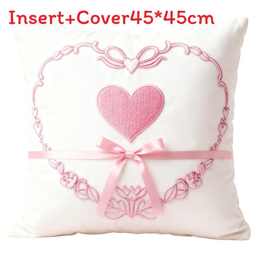 New Chinese Style Heart Decor Cushion Cover With Plush Material For Living Room Gift