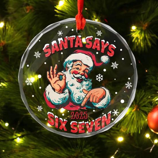 Santa říká šest sedm vánoční ozdoba vtipný 67 meme závěsná ozdoba vánoční vtipný dárek pro přátele rodinu