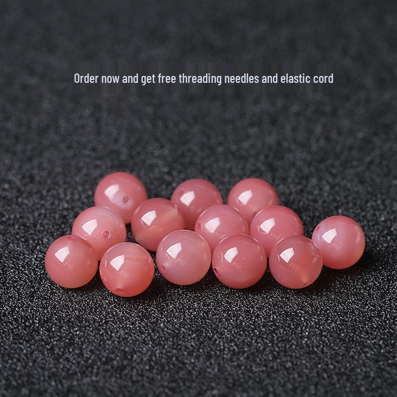 9A Natural Peach Pink Yanyuan Agate Beads for DIY Jewelry and Bracelets