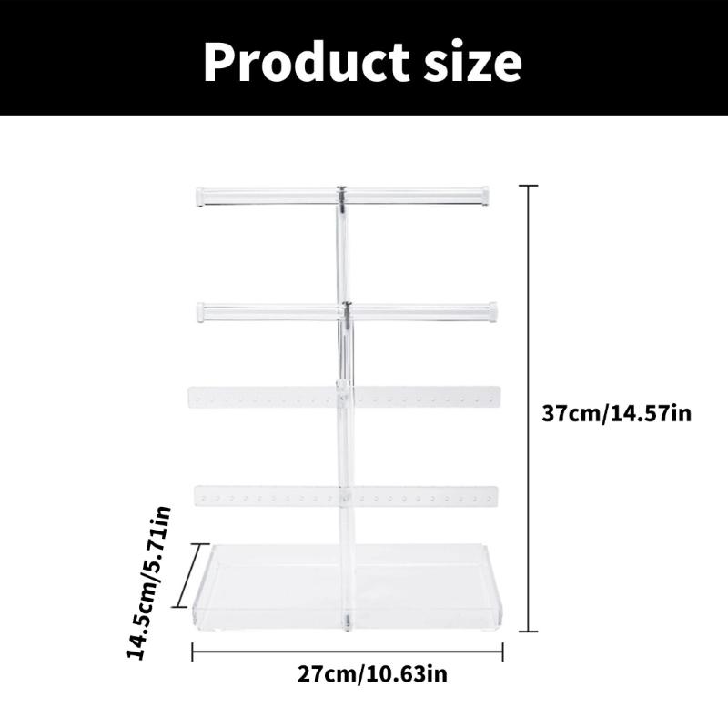 Elegant 3 Layer Jewelry Holder Rack for Necklace Bracelet and Earring Display with Tray Storage in Fashion Designs