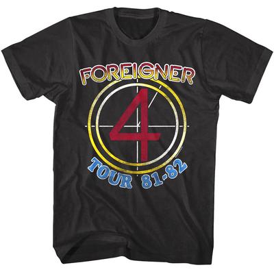 Koszulka męska Foreigner 4 Tour 1981-82 Merch z trasy koncertowej zespołu rockowego lat 80.