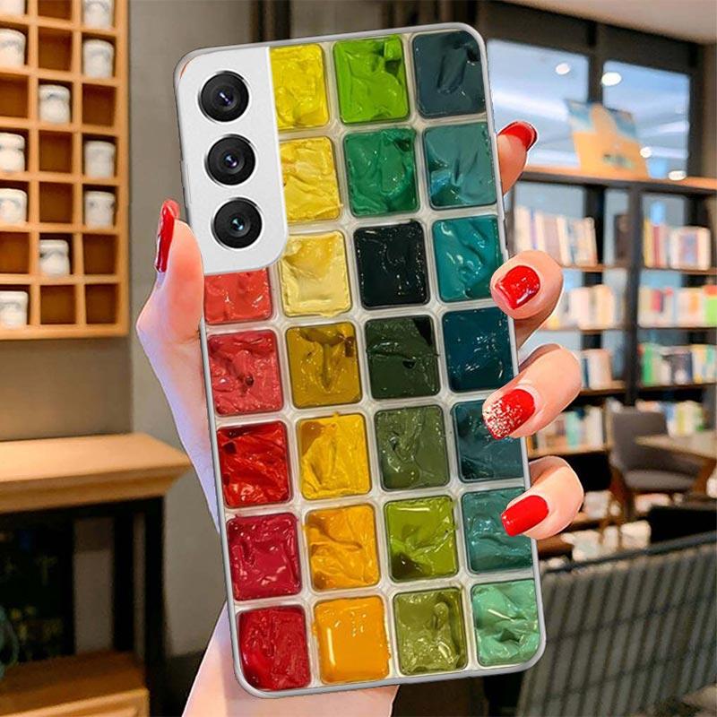 

Watercolors Set Paint Palette Painting Box Cover Phone Case For Samsung Galaxy S26 S25 Edge S24 Ultra S23 S22 Plus S21 S20 FE So Samsung S22 Ultra