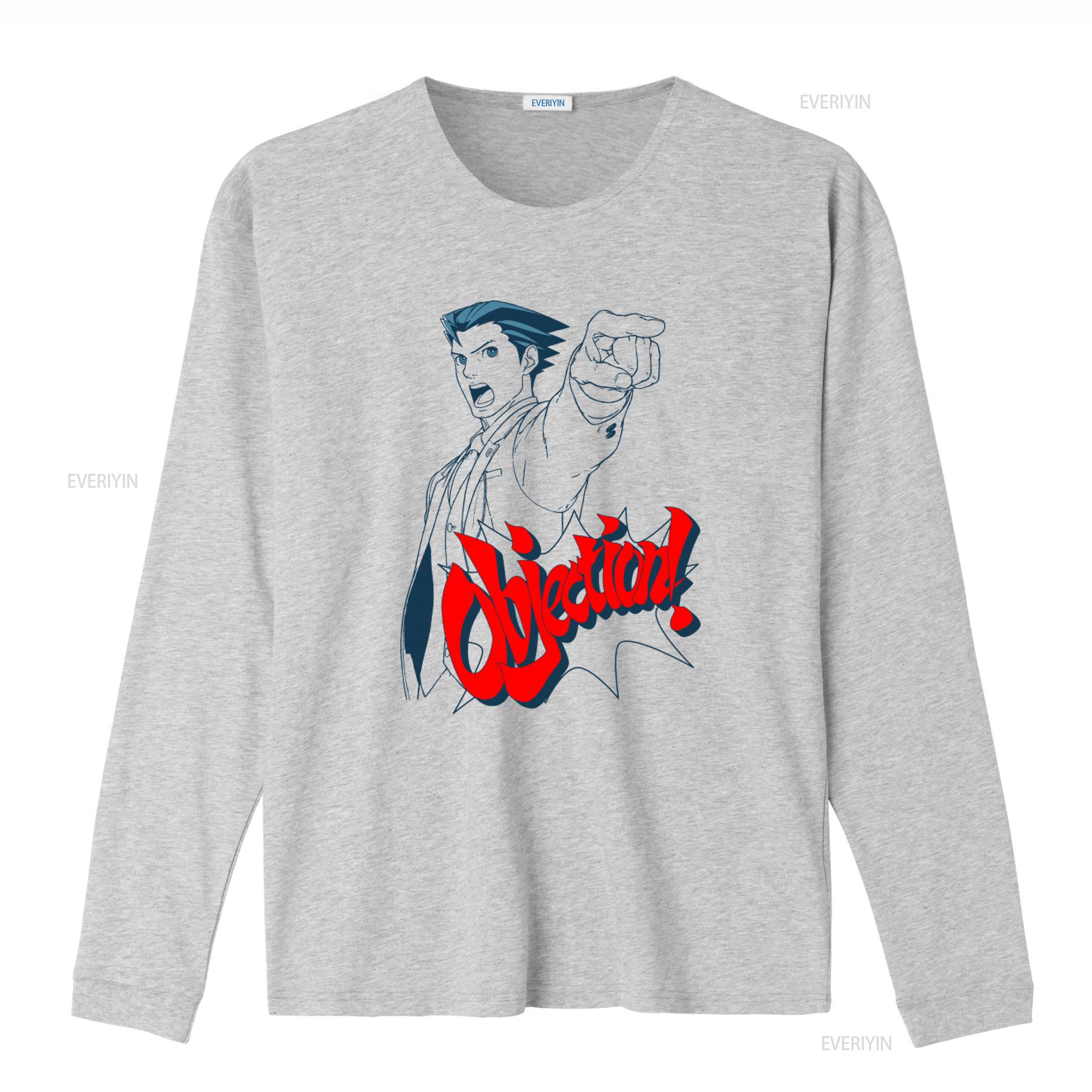 

Ace Attorney Phoenix Wright Objection Gaming T Shirt for Men and Women vintage Washed homme Top For Everyday Wear Casual Soft 4XL