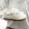 Pell satin pearl ribbon casual shoes Dexun shoes soft sole round head Forrest Gump shoes