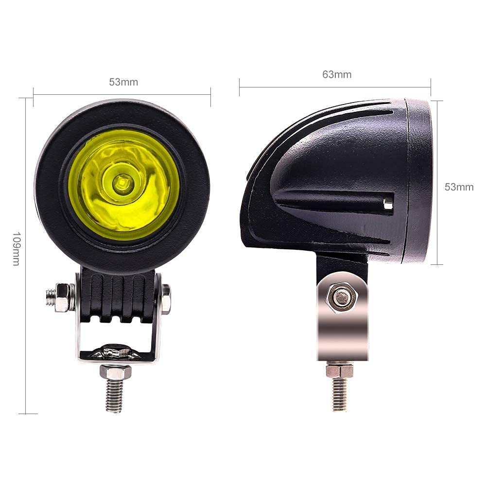Aoling LED Work Light, Small Motorcycle Fog Lamp, Yellow Spotlight, 24V, Motorcycle Fog