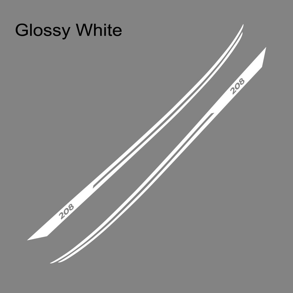 2PCS For Peugeot 208 Car Body Sport Stripes Stickers Auto Waist Line Vinyl Decor Decal Auto Body Decoration Tuning Accessories
