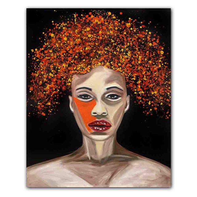 New Nordic Graffiti Art Figure Canvas Painting Unique Hairstyle Fashion Model Poster Office Living Room Home Decoration Mural No Frame